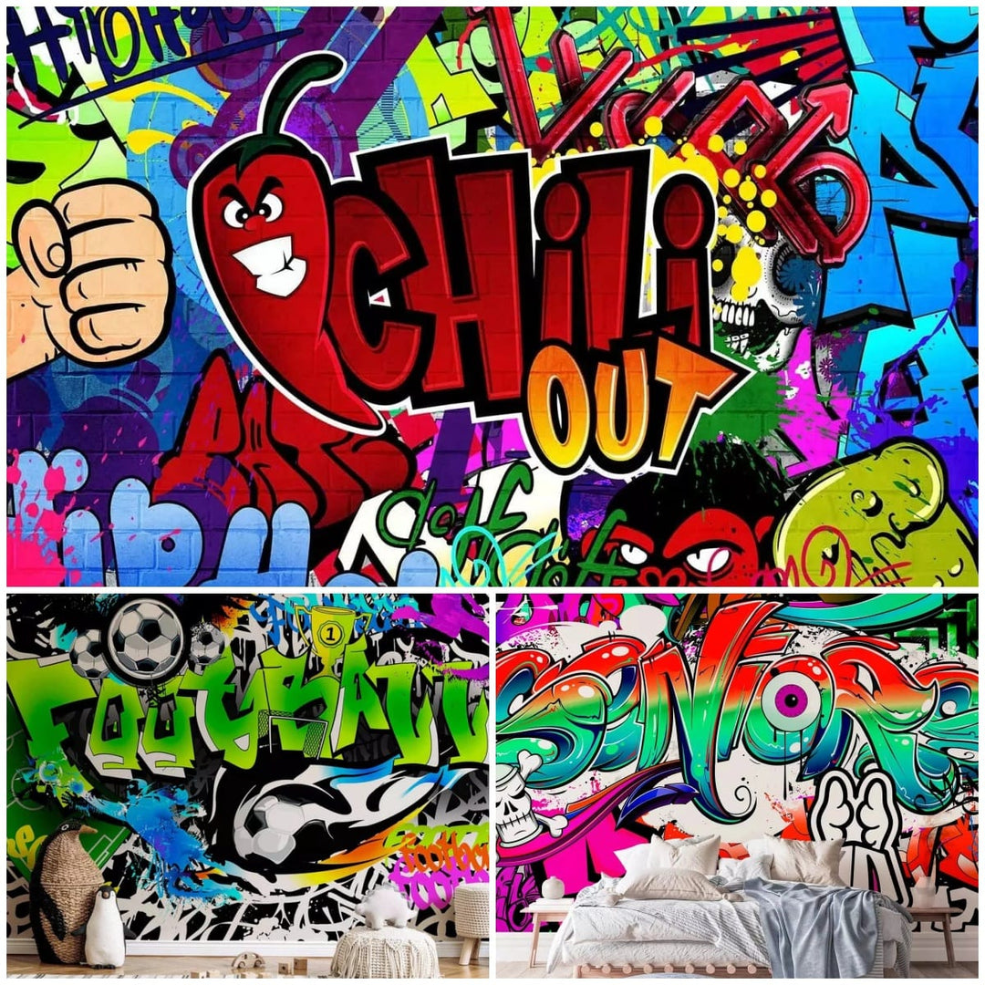 Fototapetes ar grafiti jauniešu istabai