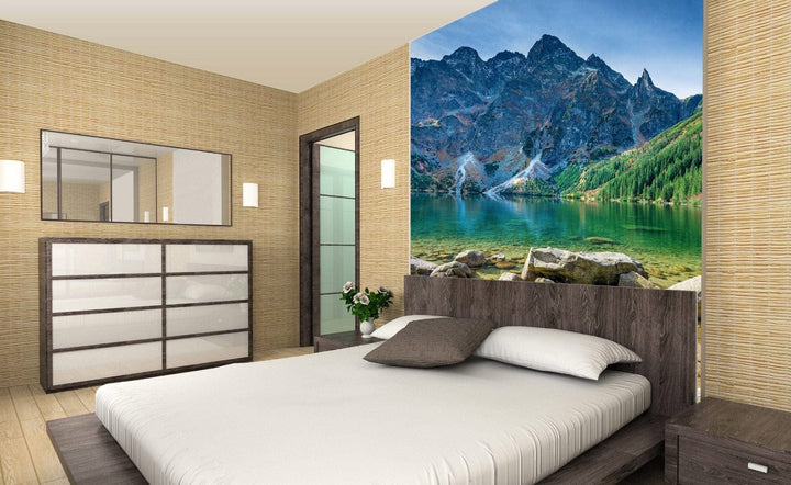 Lētas fototapetes ar Tatras kalniem un kalnu ezeru 225x250 cm D-ART