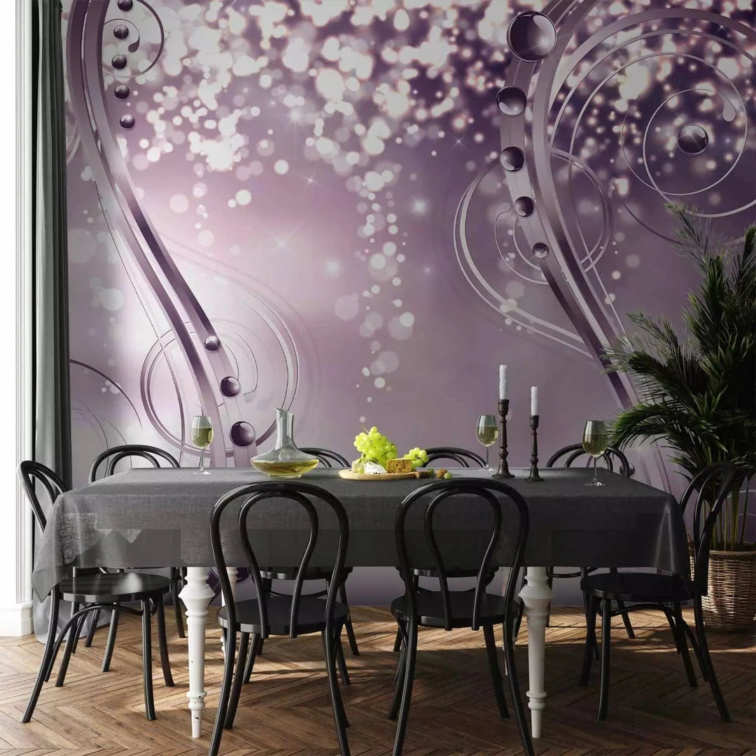 3D fototapetes - Gaismas kompozīcija ar ornamentu, violetā - cena Tapetenshop.lv