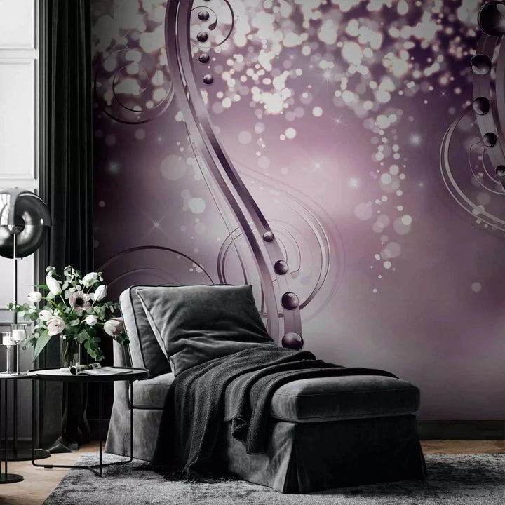 3D fototapetes - Gaismas kompozīcija ar ornamentu, violetā - cena Tapetenshop.lv