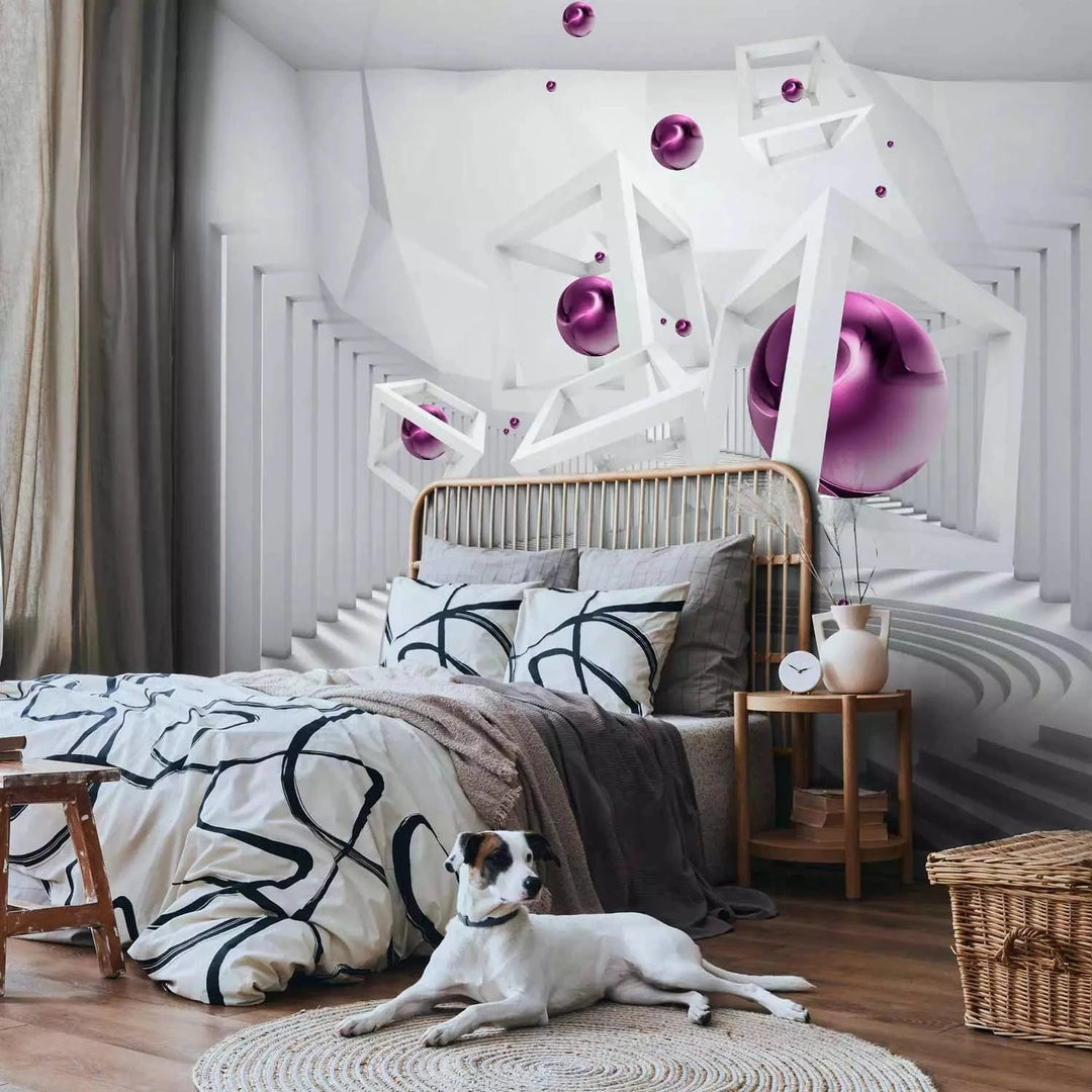 3D fototapetes - Koridors, gaiši pelēkā krāsā - modernam interjeram Tapetenshop.lv