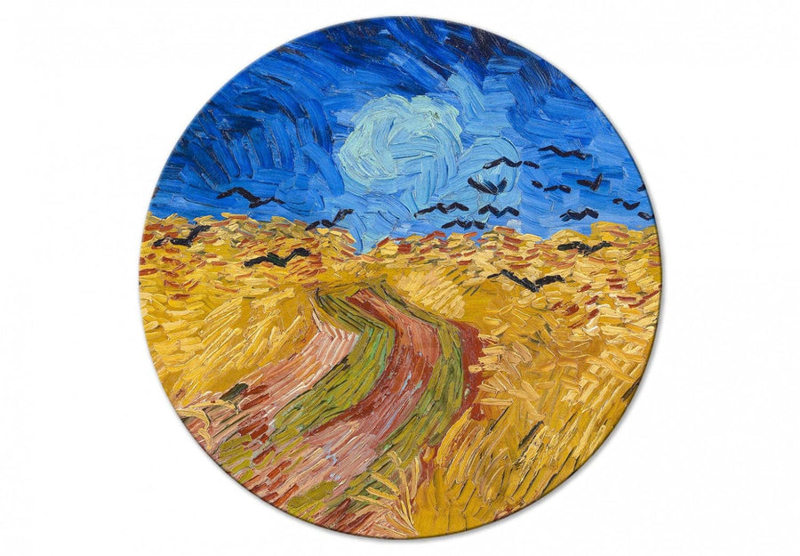 Apaļa glezna - Kviešu lauks ar vārnām, Vinsents van Gogs - 148745 G-ART