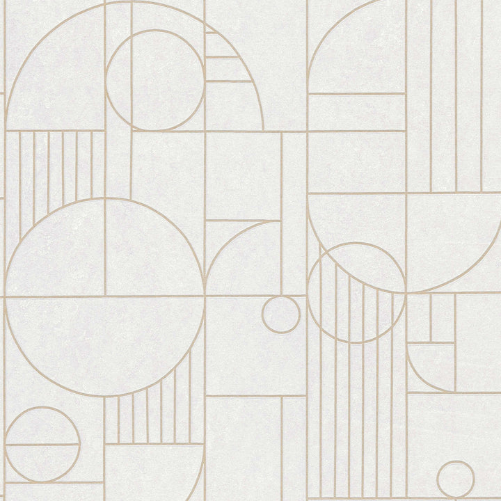 Art Deco stila tapetes ar ģeometrisko rakstu baltā krāsā - 1363660 AS Creation