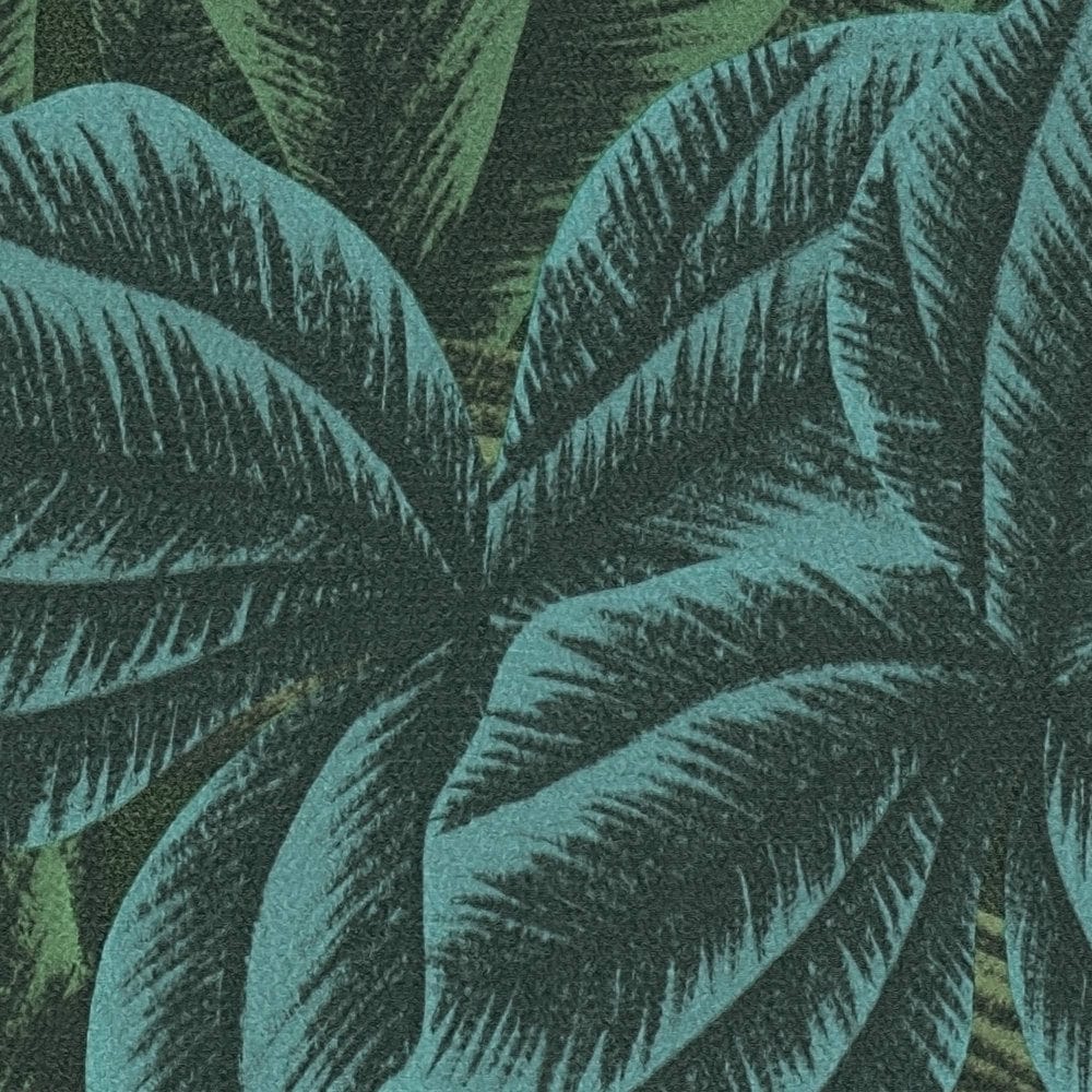 Džungļu tapetes ar tropu lapu rakstu zaļā krāsā - 1376040 AS Creation