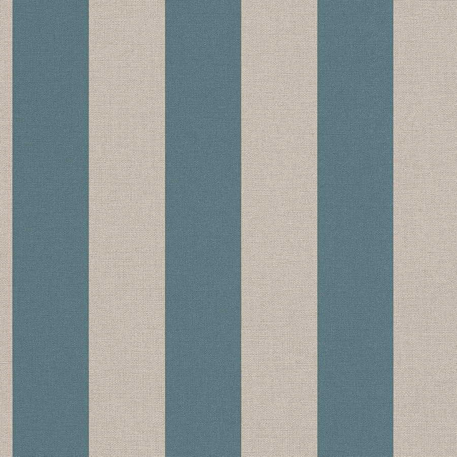 Ekoloģiskas svītrainas tapetes, bez PVC: zilā, brūnā - 386651 AS Creation