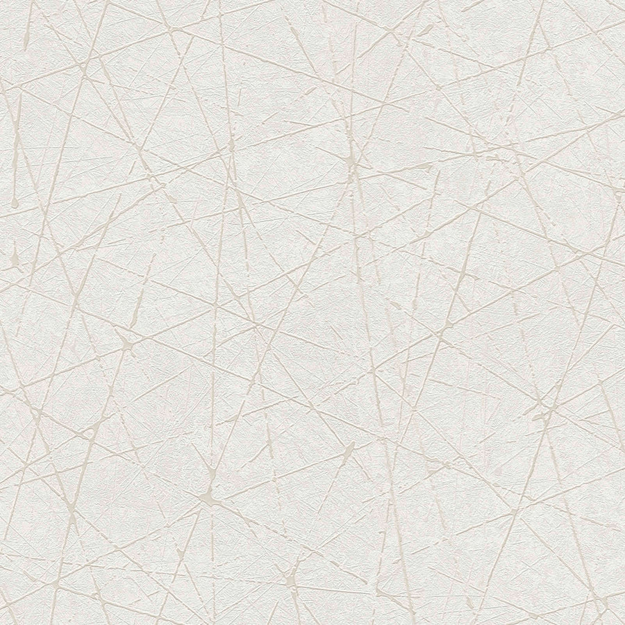 Flizelīna tapetes ar grafisko līniju rakstu baltā krāsā - 1375133 AS Creation