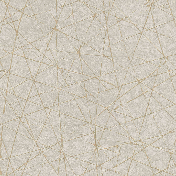 Flizelīna tapetes ar grafisko līniju rakstu bēšā un zeltā krāsā - 1375135 AS Creation