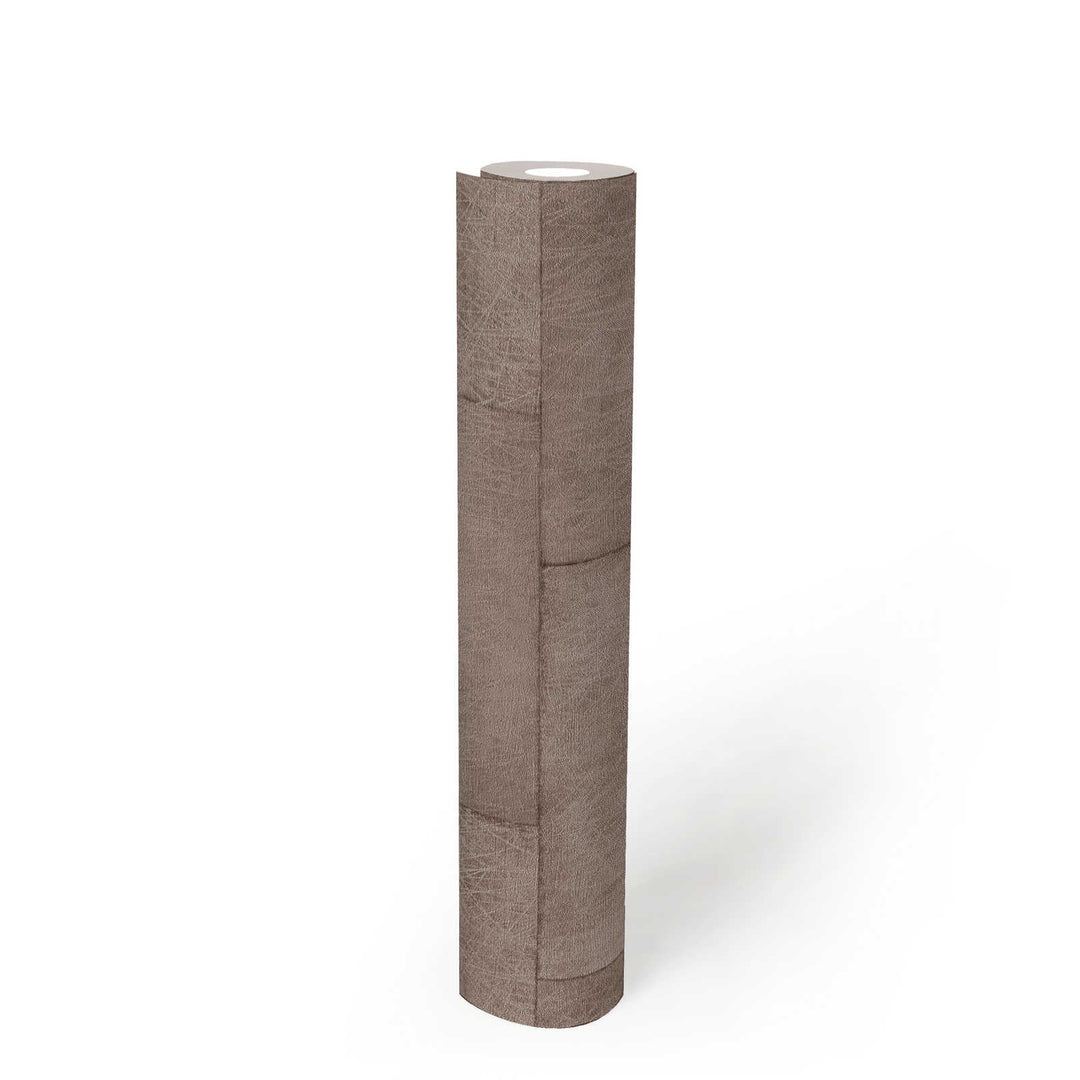 Flizelīna tapetes ar metālisku spīdumu un flīzes rakstu, brūnas 382013 Tapetenshop.lv