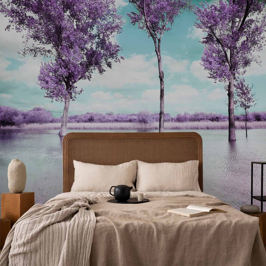 Fototapetes ar dabas skatu Provansas stilÄ violetÄ krÄsÄ, 60444 G-ART