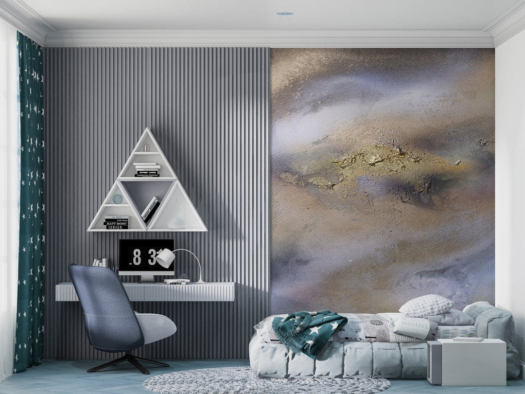 Fototapetes ar māksliniecisku dizainu - Zelta un pelēka abstrakcija D-ART