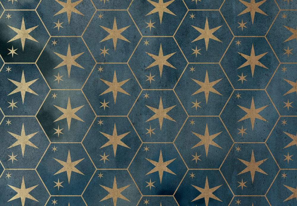 Fototapetes ar ornamentu no zelta zvaigznēm - 138369 G-ART