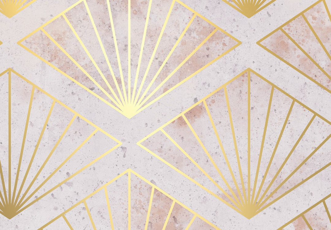 Fototapetes istabai - Art Deco zelta ornaments uz roza fona, 142709 G-ART