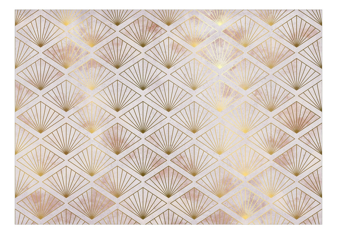 Fototapetes istabai - Art Deco zelta ornaments uz roza fona, 142709 G-ART