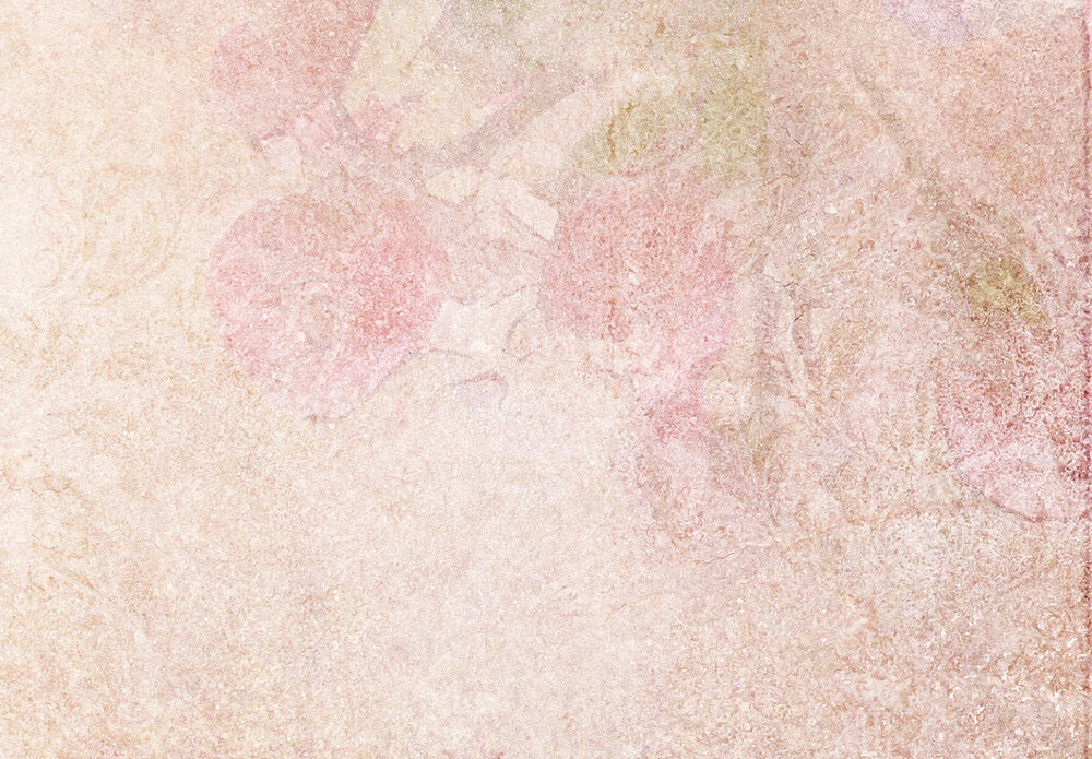 Vintāžas fototapetes rozā krāsā - Gleznoti ziedi, 138454 G-ART