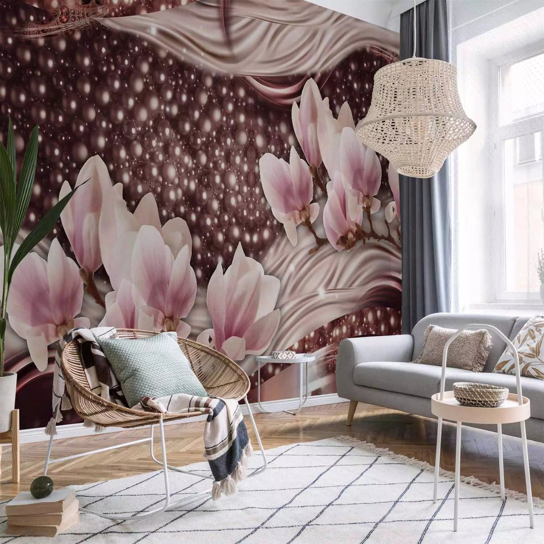 Fototapetes ar magnolijam un rozā pērlem, 64023 - cena G-ART