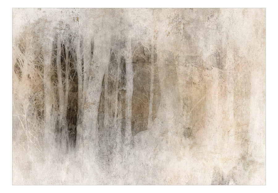 Fototapetes - Spilgti koku stumbri tumšā dziļumā: sepija - 148812 G-ART