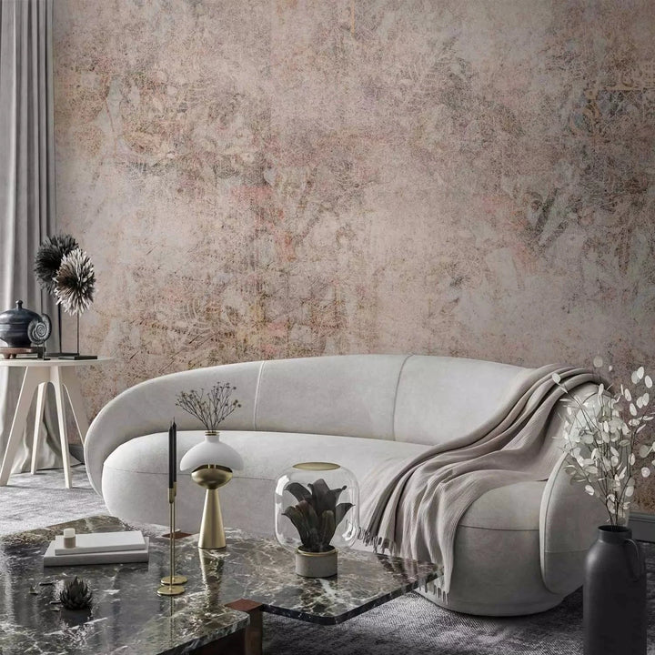 Fototapetes - Vintāžas ornaments siltos bēšos toņos - interjerā G-ART