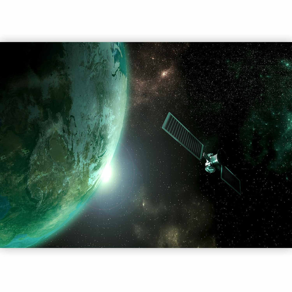 Fototapetes - Visums, kosmosa ainava - zaļa Zeme un satelīts G-ART