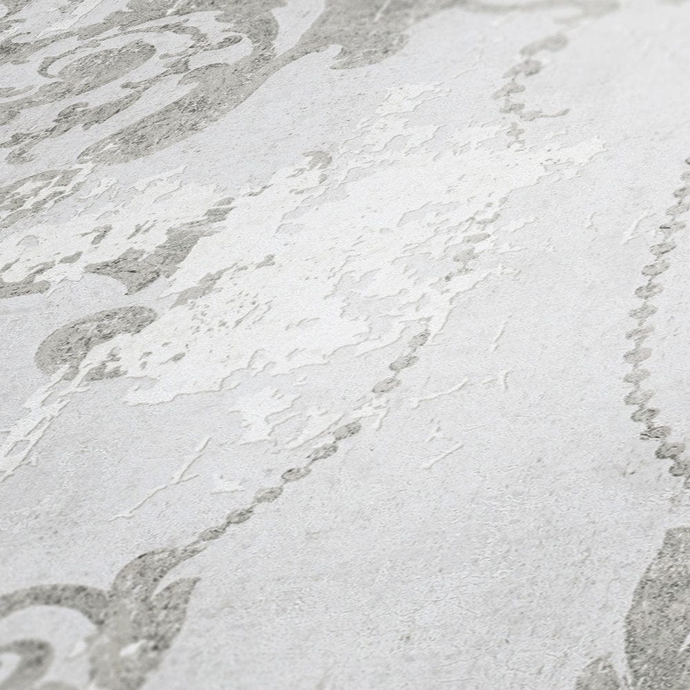 Tapetes 376481 AS Creation ar vintāža rakstu pelēkos toņos Tapetenshop.lv