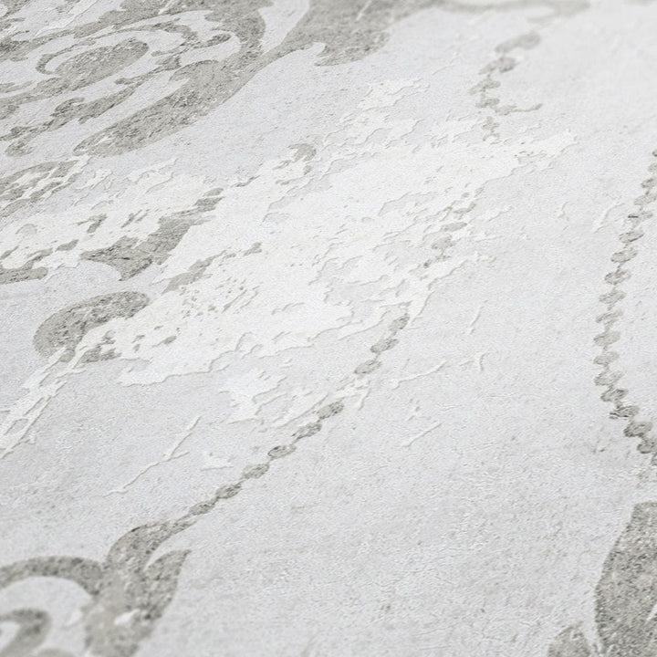 Tapetes 376481 AS Creation ar vintāža rakstu pelēkos toņos Tapetenshop.lv