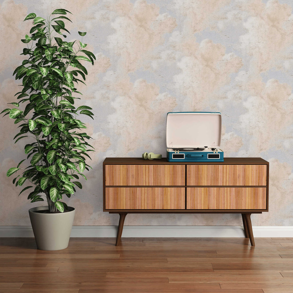 Tapetes 376492 AS Creation - vintaža zilā un bēša toņos Tapetenshop.lv