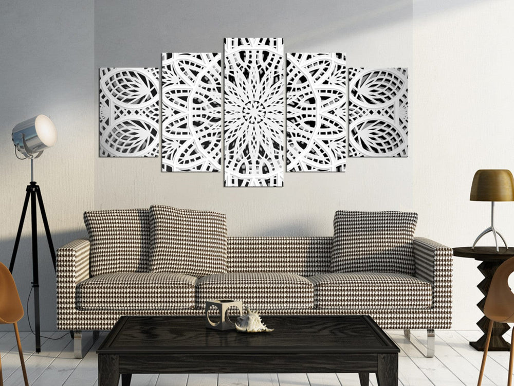 Glezna ar mandalas rakstu, melnbalta - Alabasterīna fantāzija, (x5) G-ART