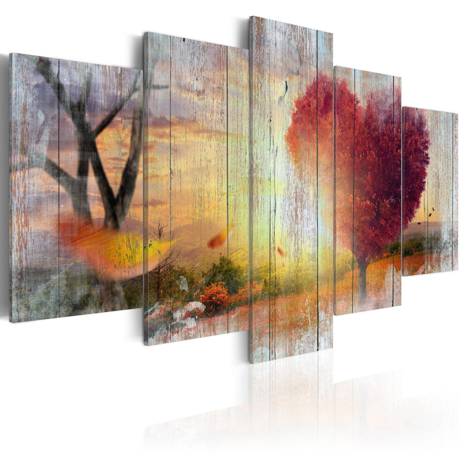 Glezna ar rudens ainavu - Mīlētāju rudens, (x5), 93006 G-ART
