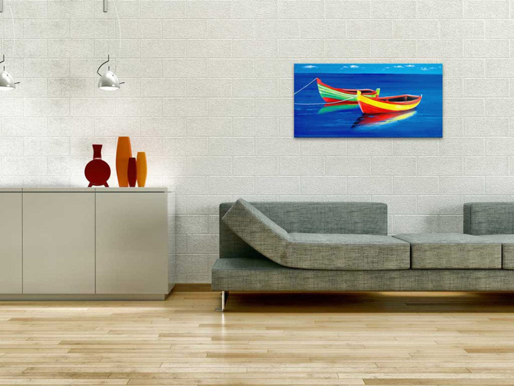 Glezna ar zīmētu laivu - Dziļuma klusums (x1) - 49560 G-ART.
