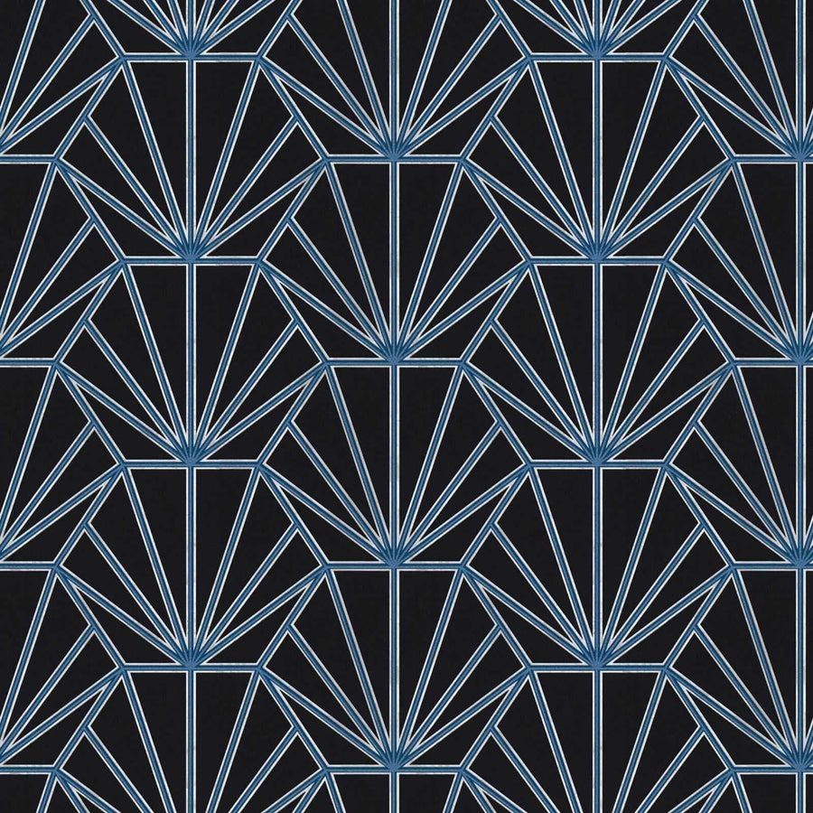 Tapetes Art Deco stila ar retro izskatu zilā krāsā AS 375282 AS Creation