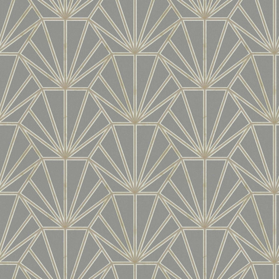 Tapetes Art Deco stila ar retro izskatu pelēkā, zeltā krāsā AS 375285 AS Creation