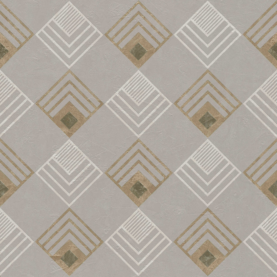 Tapetes Art Deco ar retro dizainu pelēkā krāsā 376823 AS Creation