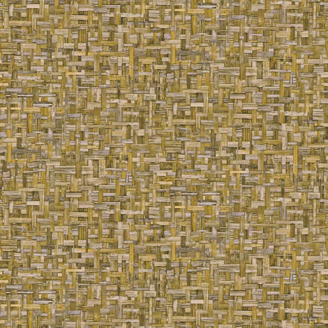 Tapetes kukurūzas dzeltenā krāsā ar pīta koka rakstu AS 377064 AS Creation