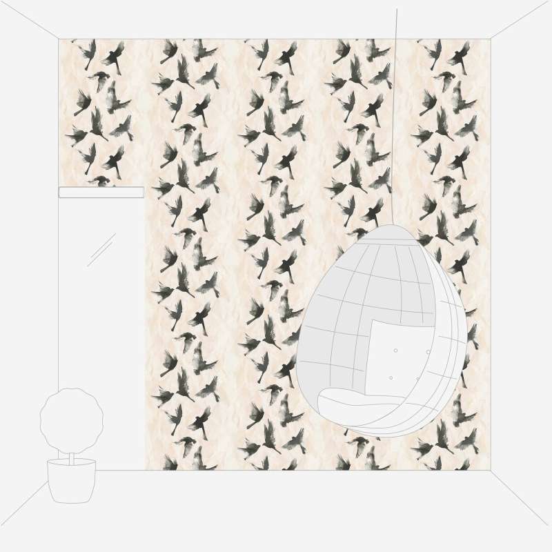 Tapetes ar dabas motīviem AS Creation 34396-3 melnas AS Creation