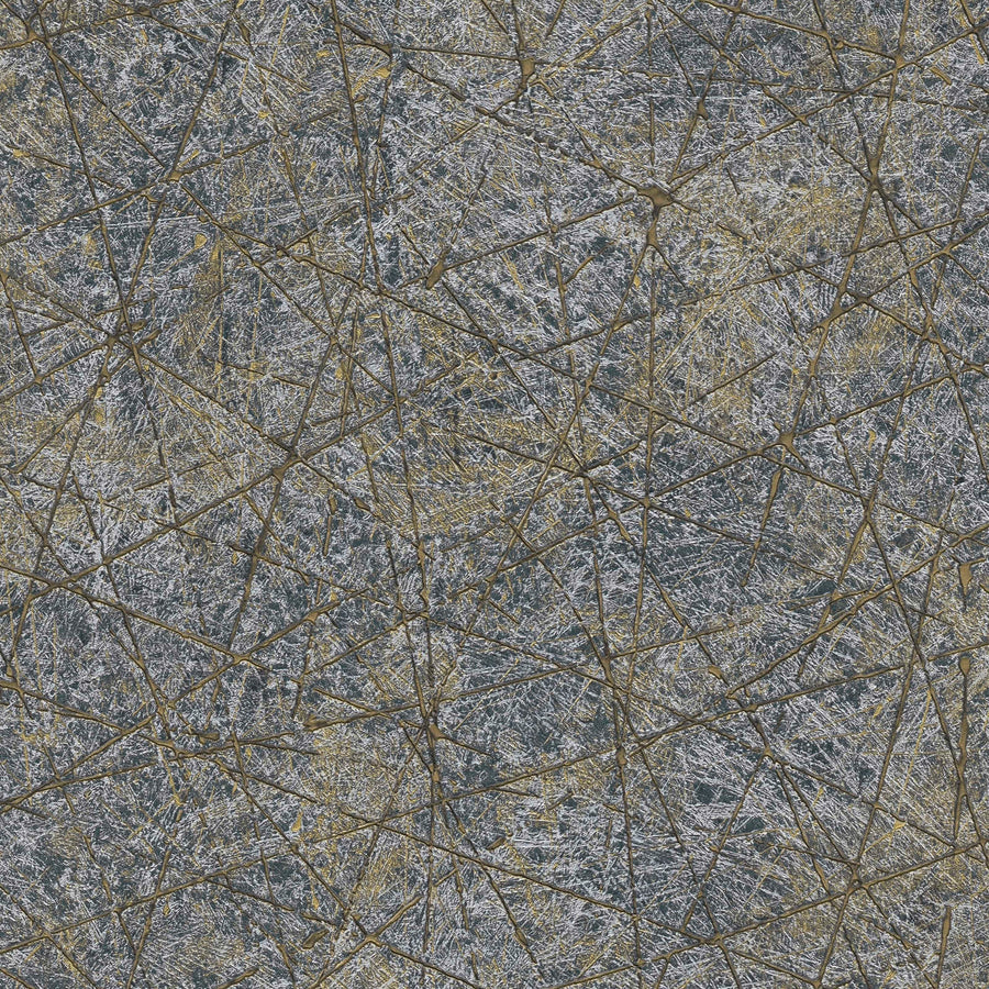 Tapetes ar abstraktu grafisku rakstu - melns, zelts, sudrabs, 1375136 AS Creation
