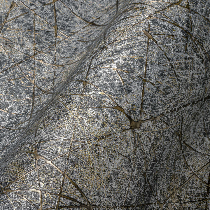 Tapetes ar abstraktu grafisku rakstu - melns, zelts, sudrabs, 1375136 AS Creation