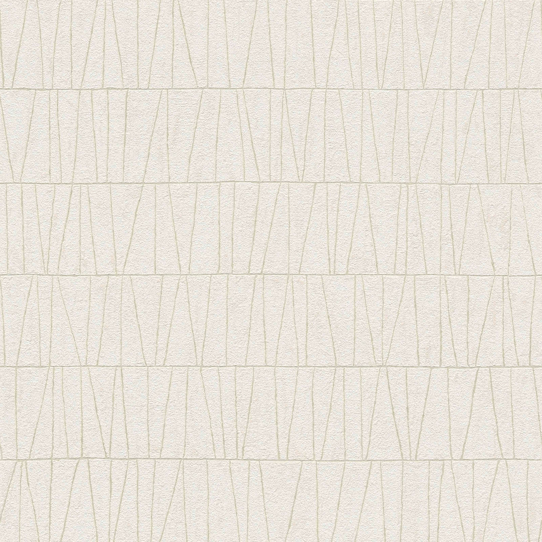 Tapetes ar lineāru rakstu - balta, zelta krāsā, AS 395062 AS Creation