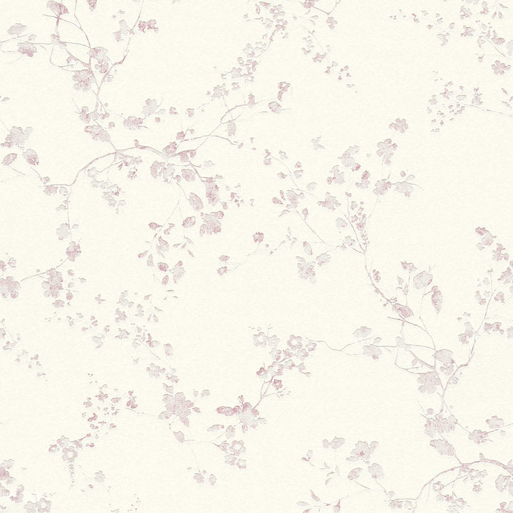 Ziedu tapetes lauku stilā - violeta, krēmkrāsaina as 368961 AS Creation