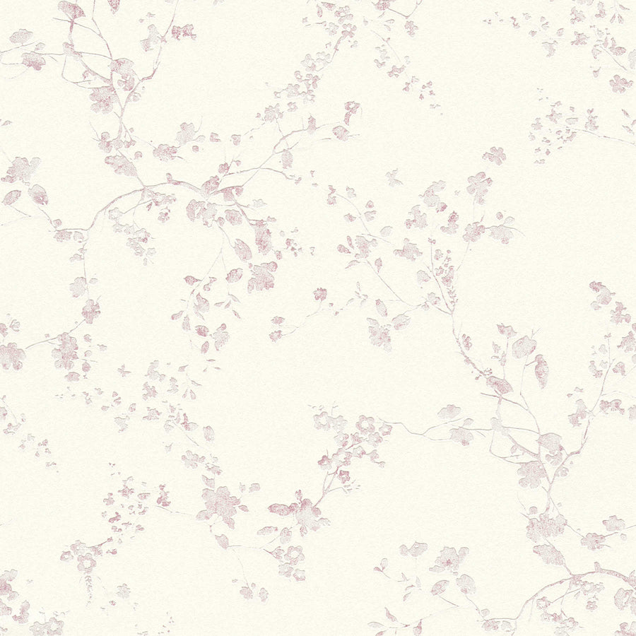 Ziedu tapetes lauku stilā - violeta, krēmkrāsaina as 368961 AS Creation