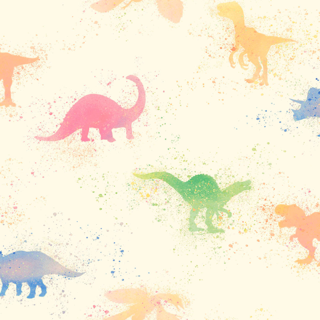 Daudzkrāsainas bērnu tapetes ar dinozauriem akvareļu stilā, 381461, Bez PVC 🌿 AS Creation