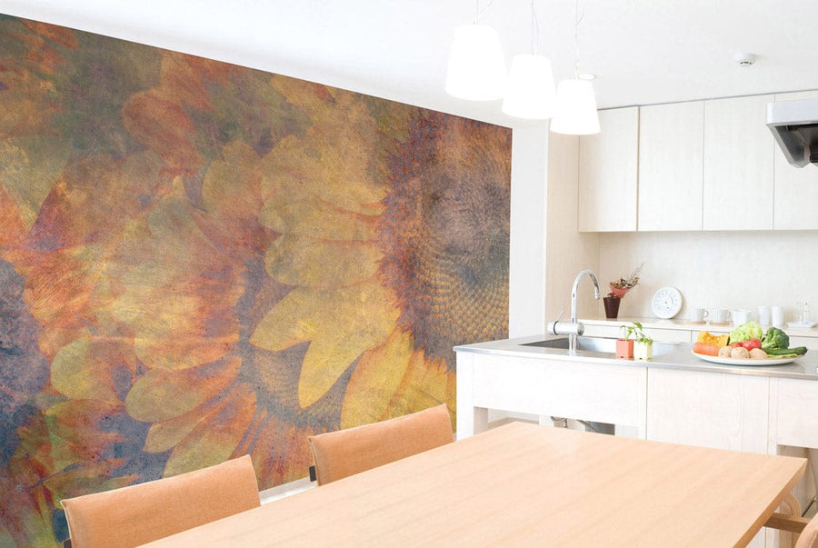 Fototapetes ar saulespuķēm vintāžas stilā, D383 D-ART