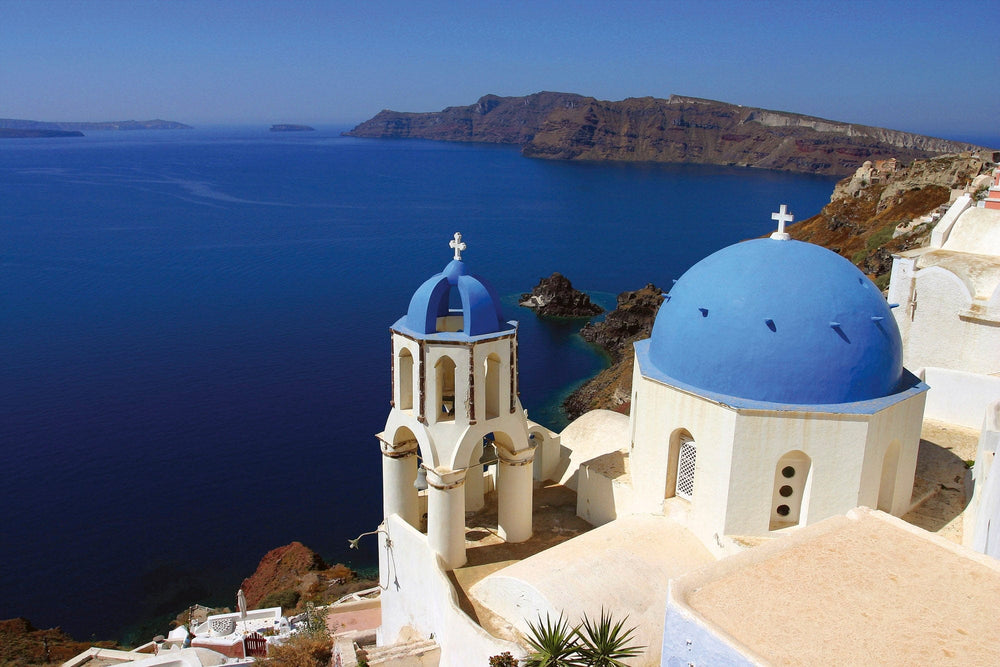 Fototapetes ar skatu uz Santorini D-ART