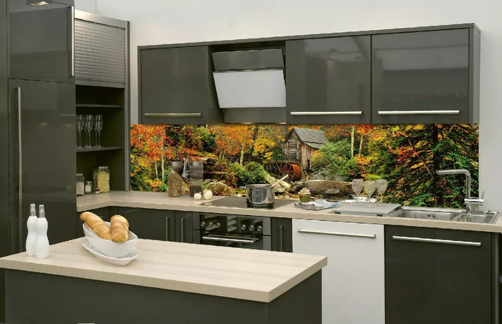 Fototapetes virtuvei uz pašlīmējošas plēves - Dzirnavas (260x60 cm) Art4home