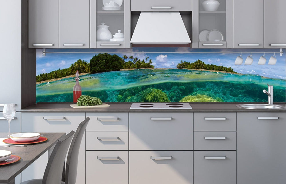 Pašlīmējošas fototapetes virtuvei - Koraļļu rifs (260x60 cm) Art4home
