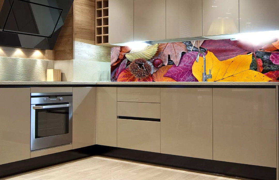 Pašlīmējošas fototapetes virtuvei - Rudens lapas  (180x60 cm) Art4home