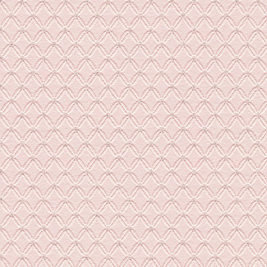 Glitter tapetes ar vieglu rombveida struktūru - rozā krāsā AS 368971 AS Creation