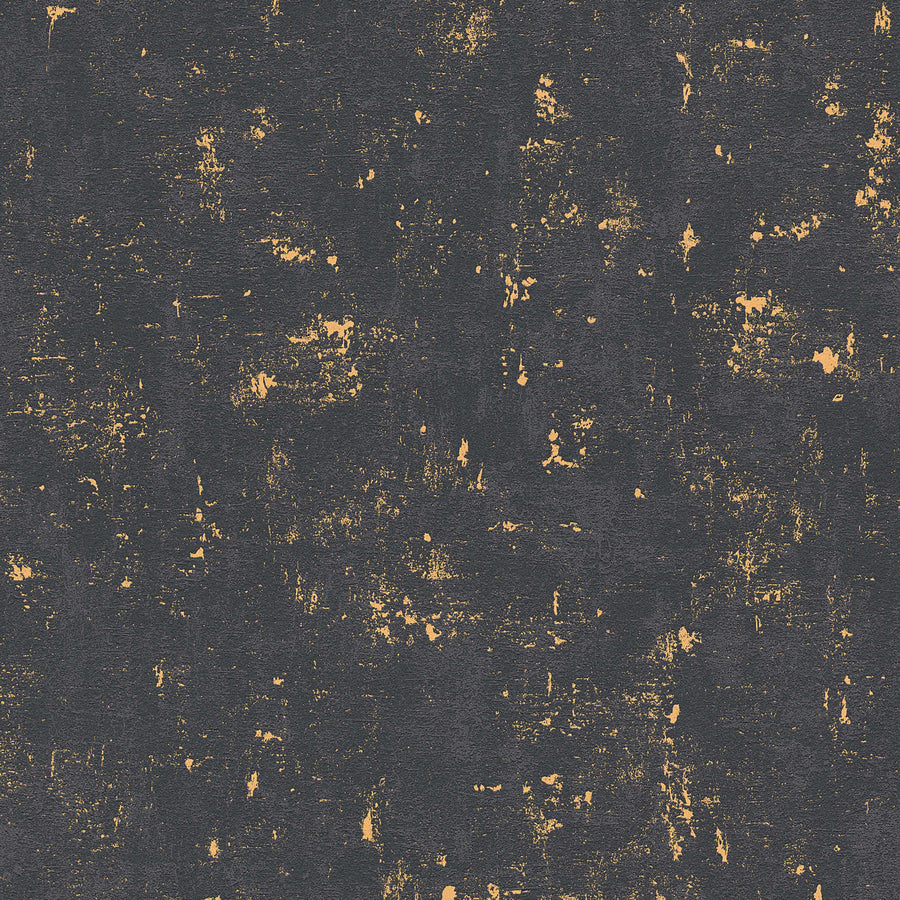 Tapetes ar used look efektu melna un zelta krāsā AS 2307-82 AS Creation