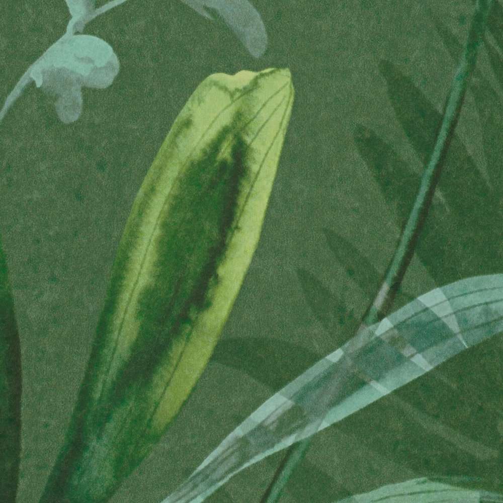 Flizelīna tapetes zaļas lapas akvareļu stilā, zaļā krāsā AS 377042 AS Creation