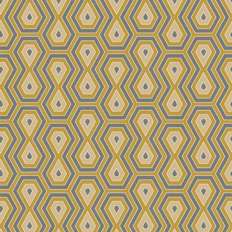 Tapetes ar 70. gadu retro grafisko rakstu dzeltenos toņos AS 377074 AS Creation