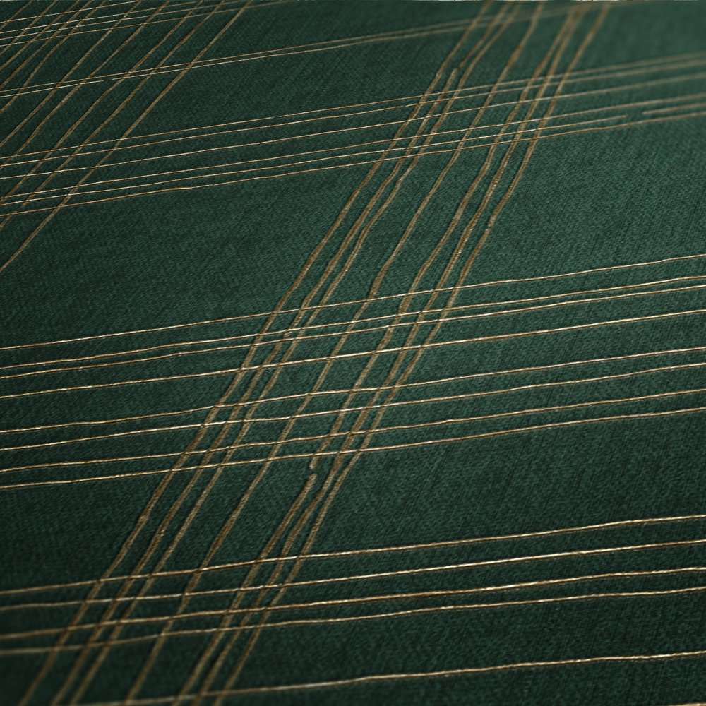 Tapetes ar strīpainu rakstu tumši zaļā krāsā AS 379193 AS Creation