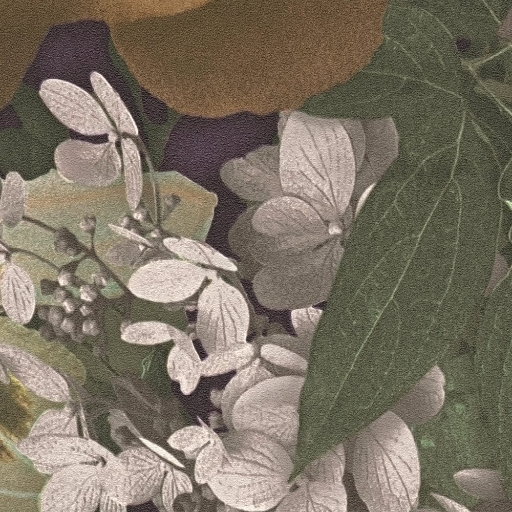 Tapetes ar ziediem: rozes un tulpes vintāžas stilā - dzeltena, 385092 AS Creation